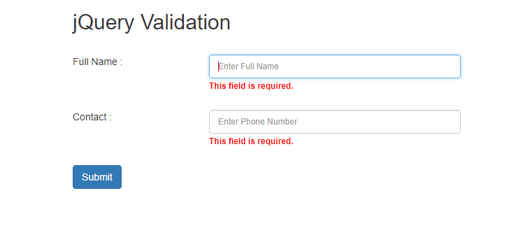 Basic form validation with jQuery