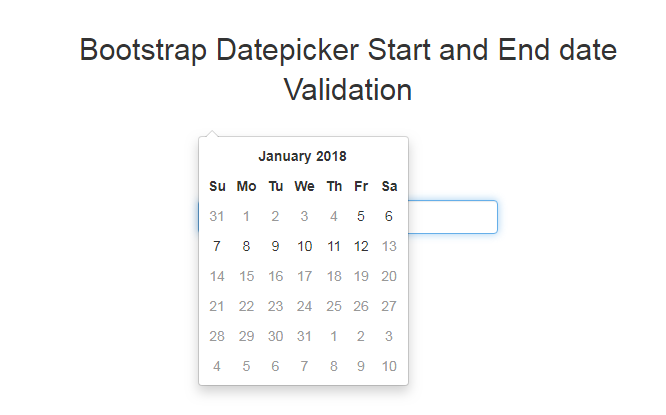 Bootstrap Datepicker Start and End date Validation