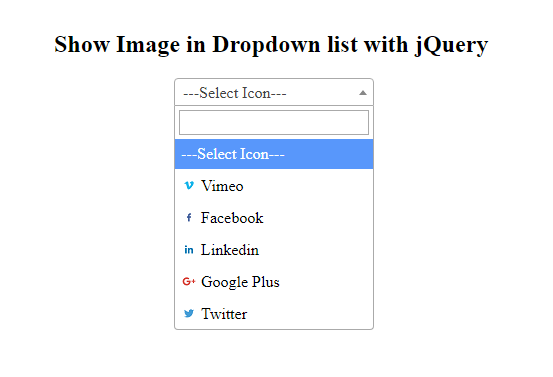 Show Image in Dropdown list with jQuery