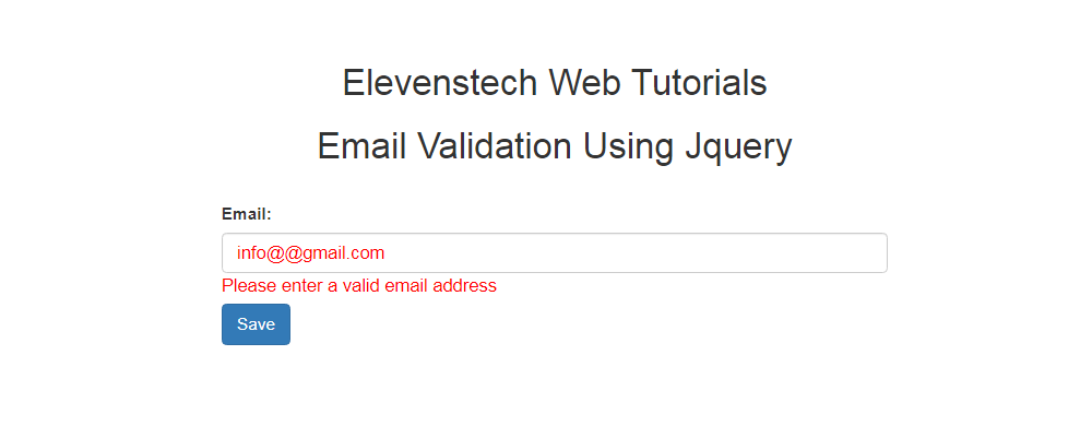 Email Validation Using Jquery