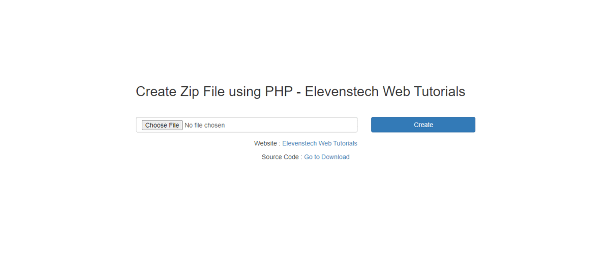 Create Zip File using PHP