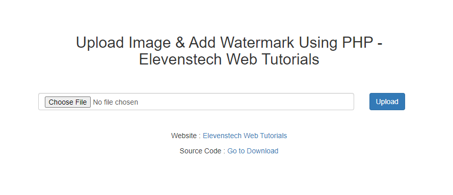 Upload Image & Add Watermark Using PHP