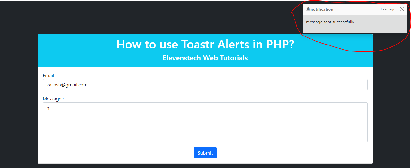 How to use Toastr Alerts in PHP