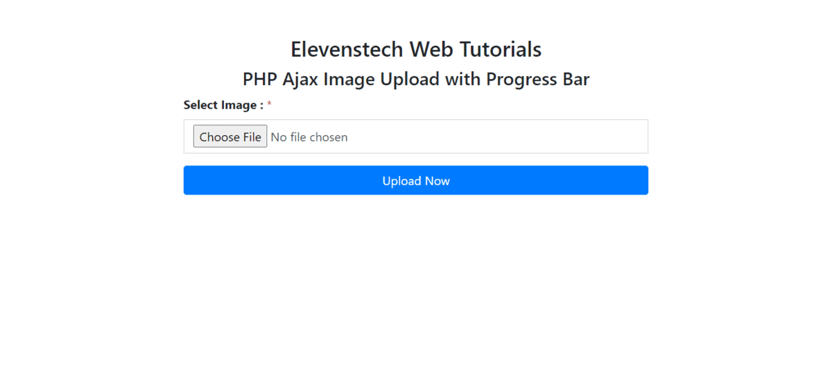 Image Upload with Progress Bar Using PHP AJAX