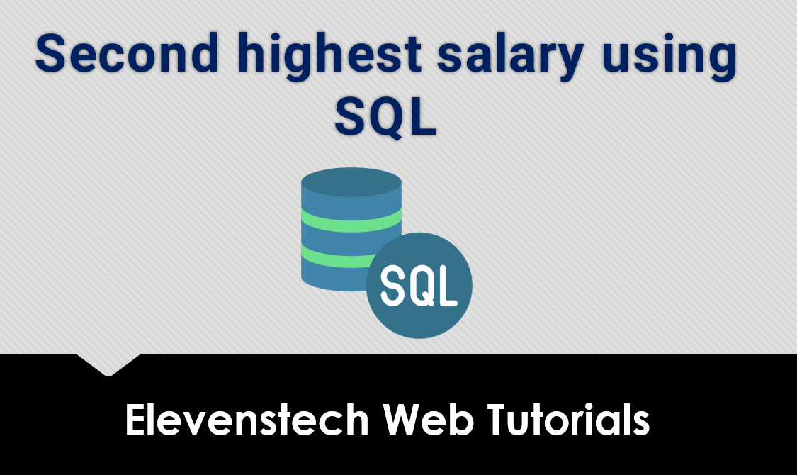 Second highest salary using SQL