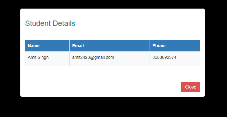 Show Dynamic data on modal popup using Ajax JQuery in Codeigniter
