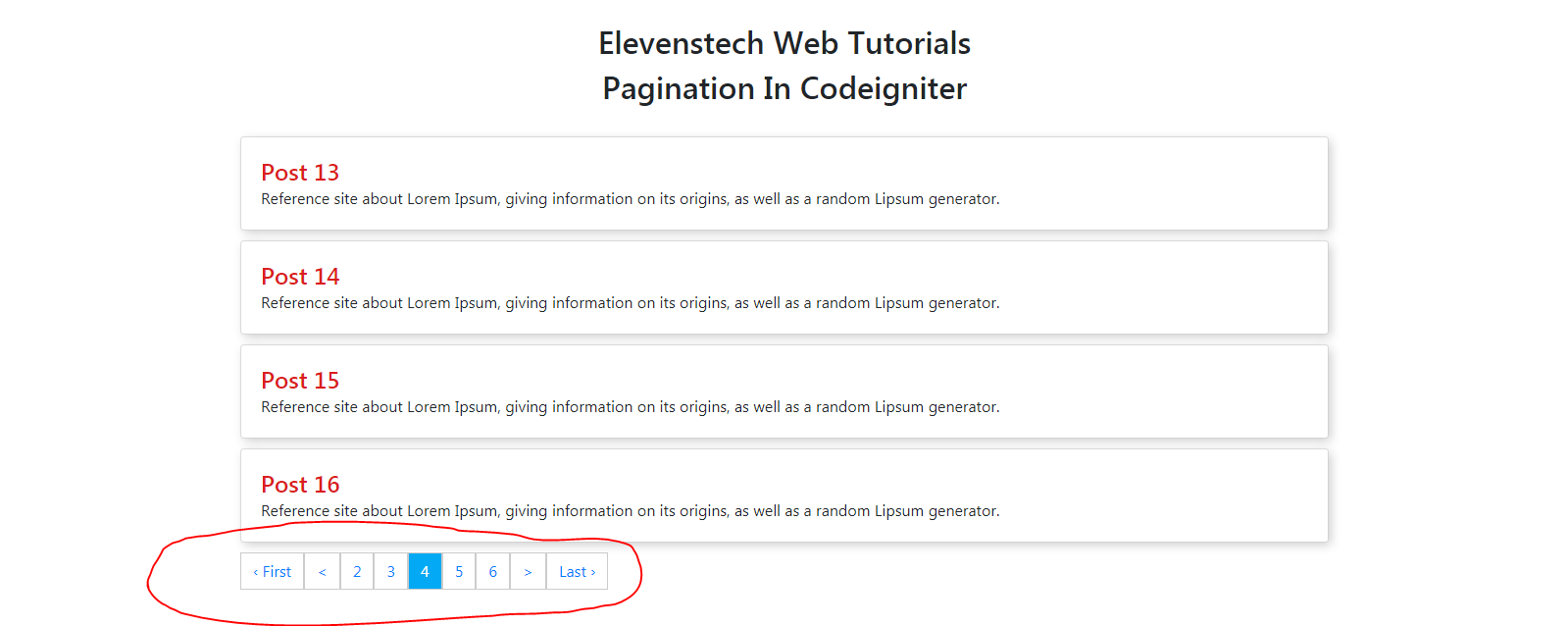 Pagination in Codeigniter
