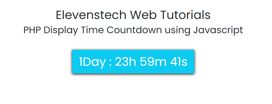 PHP Display Time Countdown using Javascript